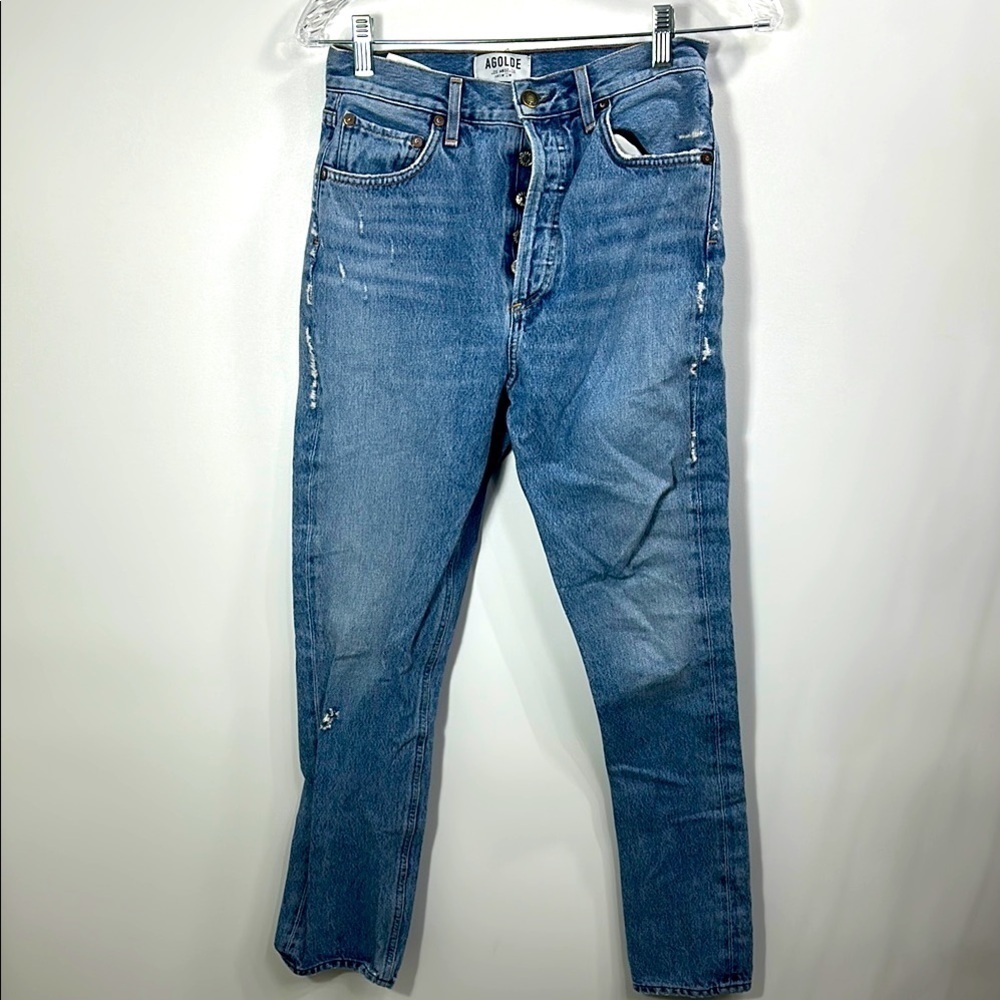 AGOLDE Riley crop straight button fly jeans size 24